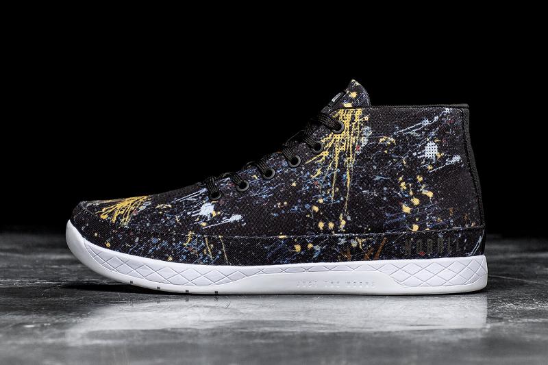 Khaki Nobull Splatter Canvas Mid Women's Trainers | CA G1907S